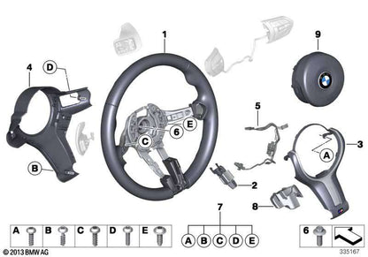 BMW Abdeckung Lenkrad hinten M2 F87 M3 F80 M4 F82 F83 5er F10 6er F06 F12 F13